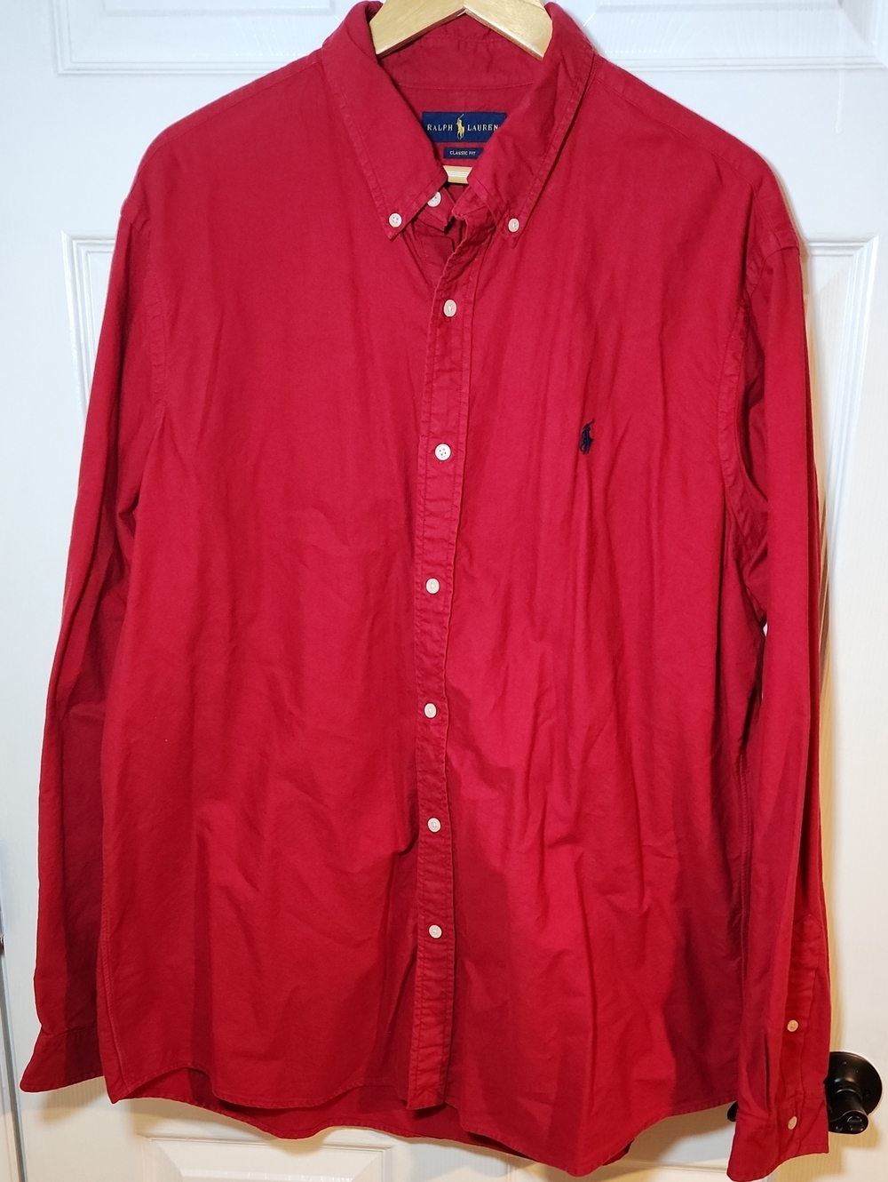 Ralph Lauren Men’s Red Long-Sleeve Button-Down Shirt